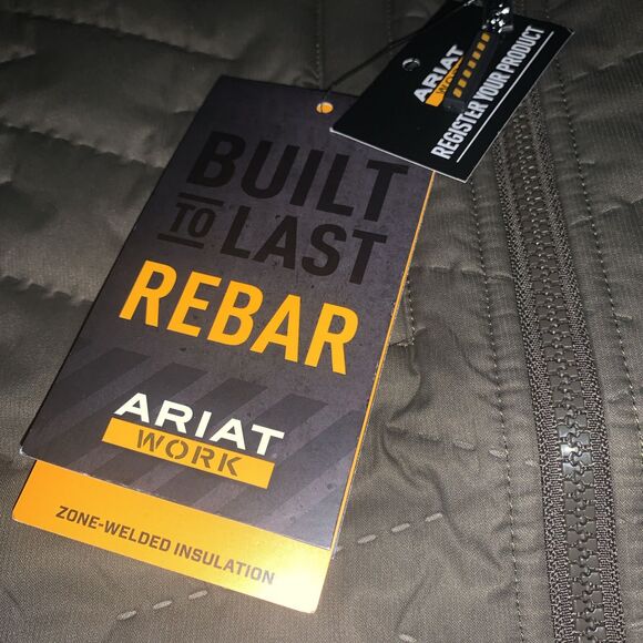 Ariat Rebar Cloud 9 Mens Vest XL Tall Workwear Zone Welded Insulation Brown - Picture 5 of 9